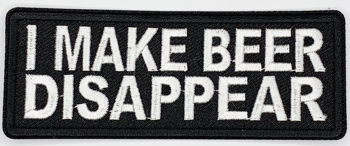 I make beer disappear Iron On Patch. Great for attaching to your jackets, shirts, pants, jeans, hats. Size: 10.4X4cm