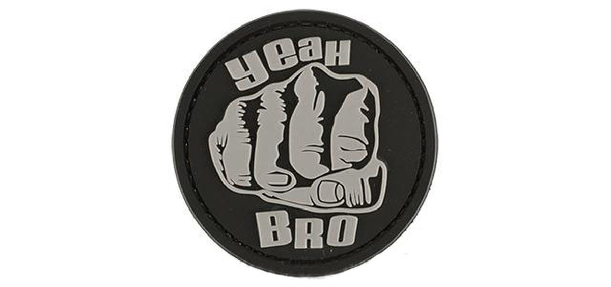 Yeah Bro PVC Patch, Velcro backed Badge. Great for attaching to your field gear, jackets, shirts, pants, jeans, hats or even create your own patch board. Size: 6cm
