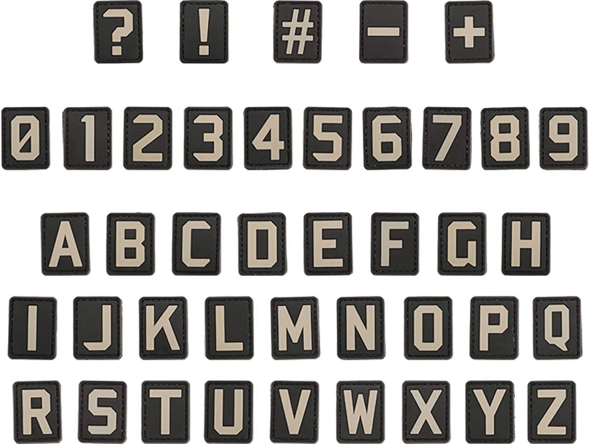 NUMBERS, LETTERS & SYMBOLS PVC Patch, Velcro backed Badge. Great for attaching to your field gear, jackets, shirts, pants, jeans, hats or even create your own patch board. Size: 2.5X3.5cm