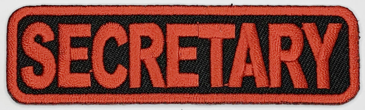 Secretary Iron On Patch. Great for attaching to your jackets, shirts, pants, jeans, hats. Size: 8.89x2.54cm