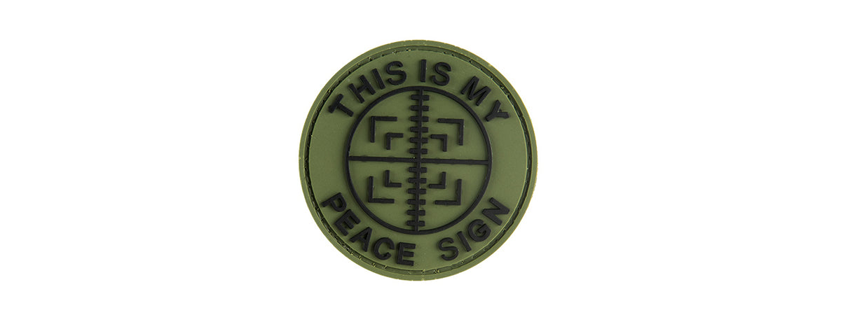 This is my Peace Sign PVC Patch, Velcro backed Badge. Great for attaching to your field gear, jackets, shirts, pants, jeans, hats or even create your own patch board. Size: 6cm