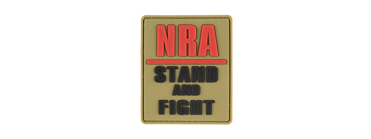 NRA Stand and Fight PVC Patch, Velcro backed Badge. Great for attaching to your field gear, jackets, shirts, pants, jeans, hats or even create your own patch board. Size: 5x6cm