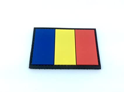 Romanian Flag PVC Patch, Velcro backed Badge. Great for attaching to your field gear, jackets, shirts, pants, jeans, hats or even create your own patch board. Size: 7x5cm