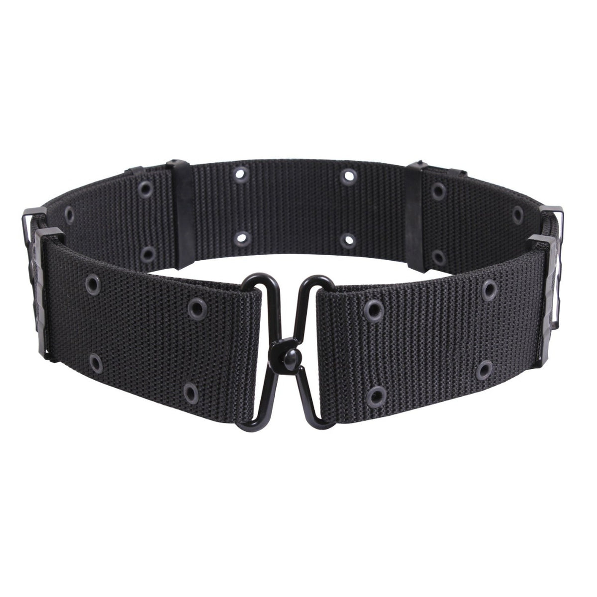 Black Ceremonial Belt With Metal Buckles is constructed with a durable poly yarn with hook and eye closure. Also works great as a pistol belt. Dimensions: 48 inches x 2.25 inches Material: Polyester, Metal www.moralepatches.com.au