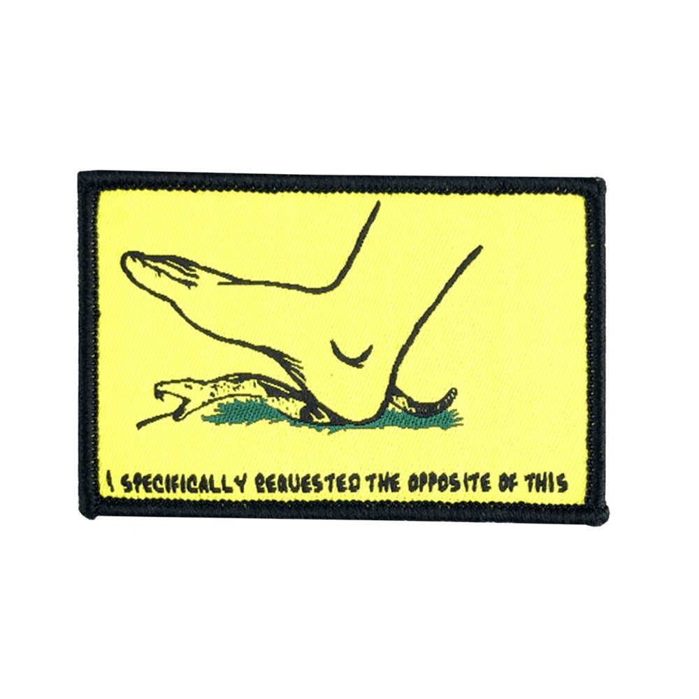 I Specifically Requested The Opposite of This PVC Patch, Velcro backed Badge. Great for attaching to your field gear, jackets, shirts, pants, jeans, hats or even create your own patch board. Size: 7.5x5cm