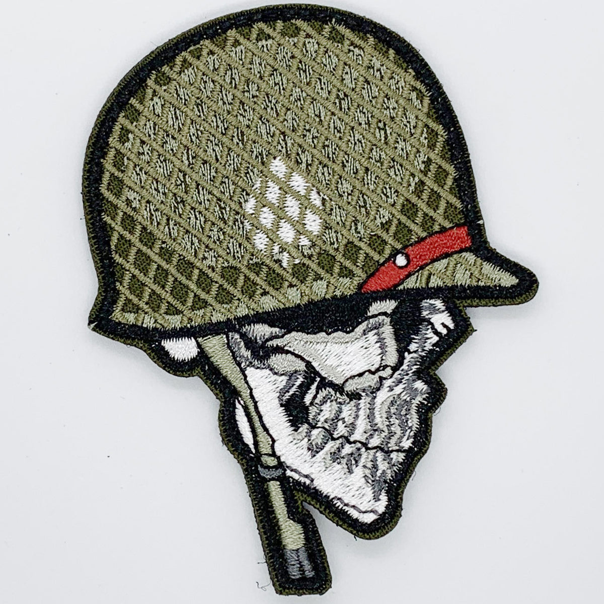 Soldiers Tin Hat Patch Hook & Loop. Size: 7x9cm HOOK AND LOOP BACKED PATCH(BOTH PROVIDED) www.moralepatches.com.au
