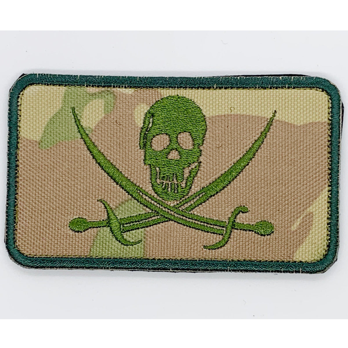 Pirate Multicam Patch Hook & Loop. Size: 9.5x5.5cm HOOK AND LOOP BACKED PATCH(BOTH PROVIDED)