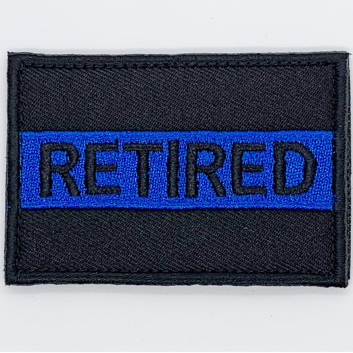 Retired Thin Blue Line Patch Hook & Loop. Size: 8x5cm HOOK AND LOOP BACKED PATCH(BOTH PROVIDED)