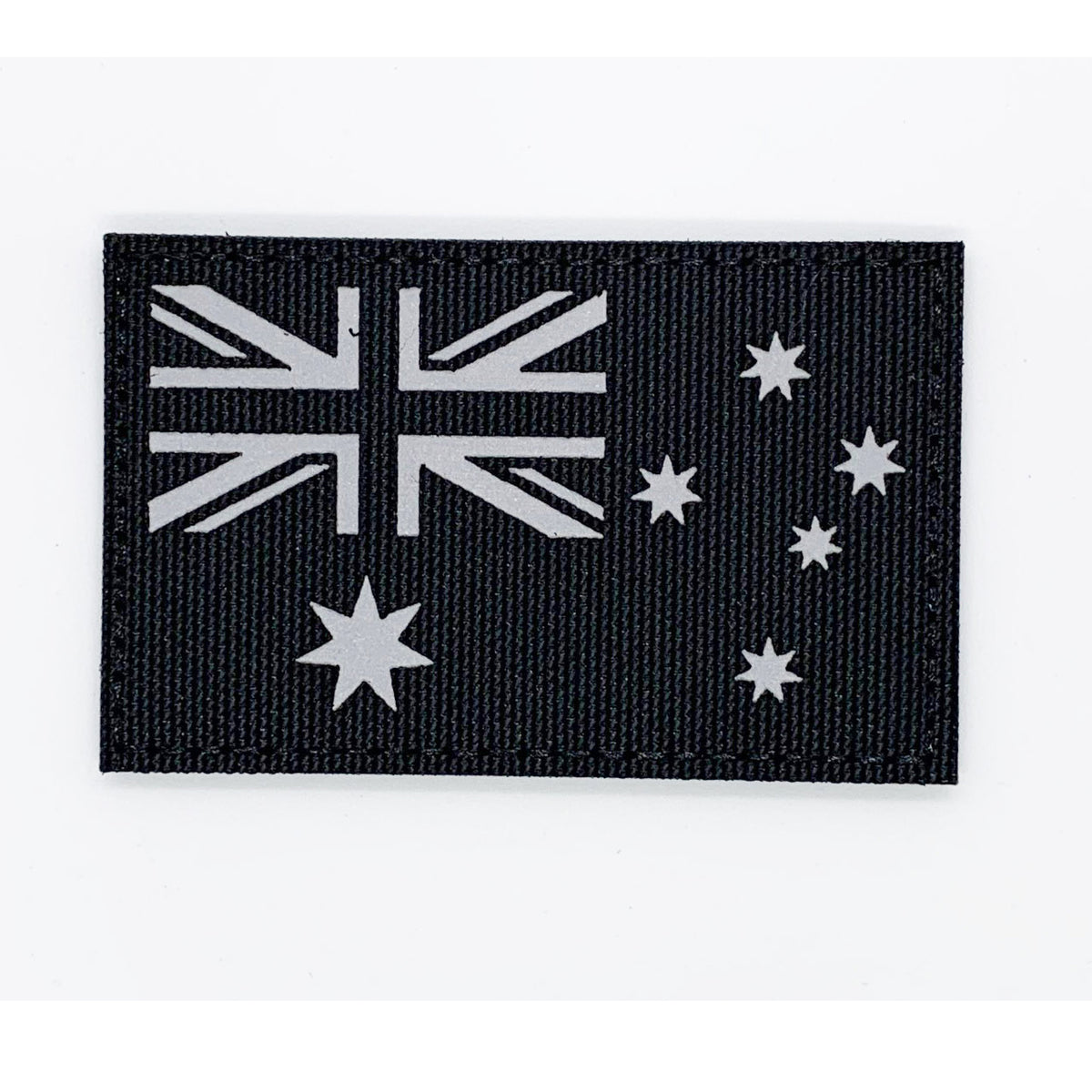 Australia Reflective Laser Cut Patch Hook & Loop. Size: 8x5cm HOOK AND LOOP BACKED PATCH(BOTH PROVIDED)