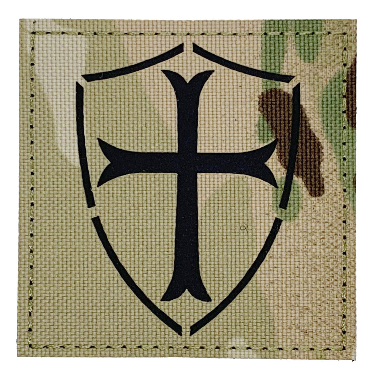 Shield Laser Cut Multicam Patch Hook & Loop. Size: 7.5x7.5cm HOOK AND LOOP BACKED PATCH(BOTH PROVIDED)