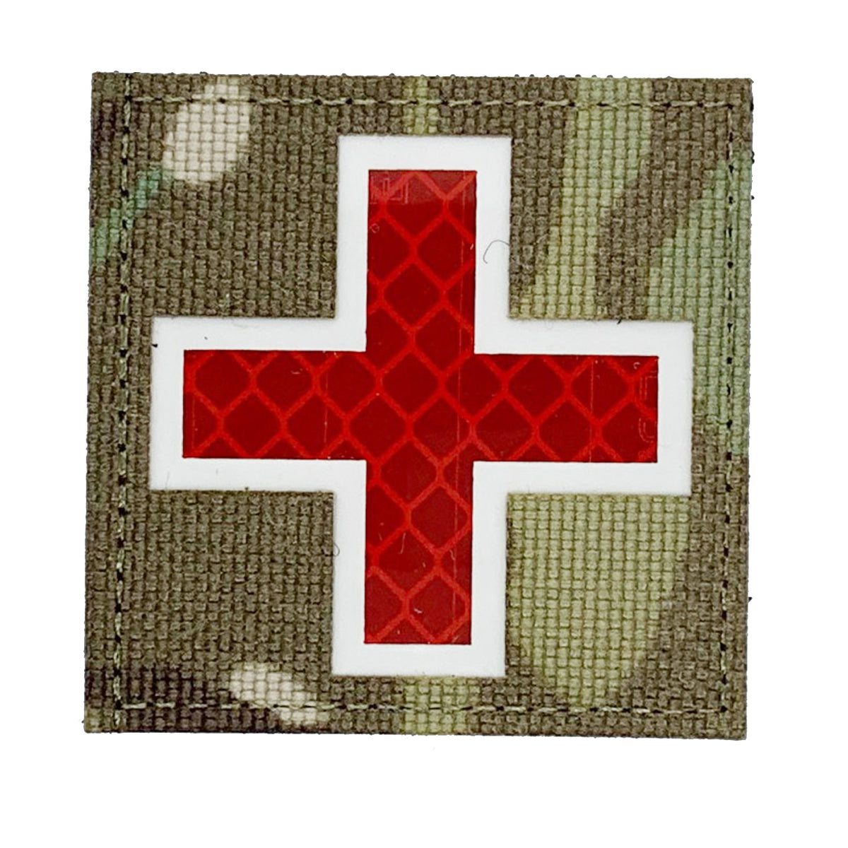 Red Cross Reflective Laser Cut Patch Hook & Loop. Size: 5x5cm HOOK AND LOOP BACKED PATCH(BOTH PROVIDED)