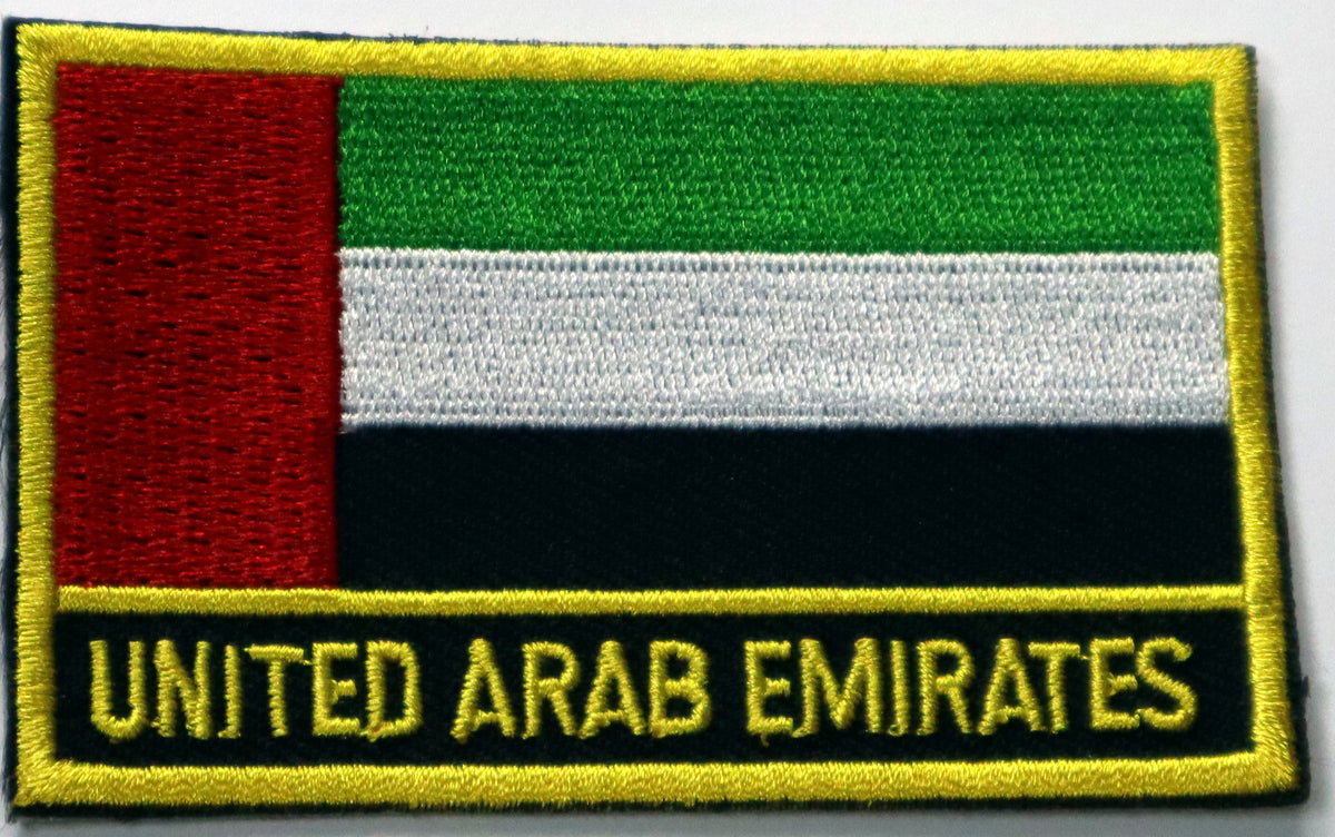 United Arab Emirates Flag Iron On Patch. Great for attaching to your jackets, shirts, pants, jeans, hats. Size: 8x5cm