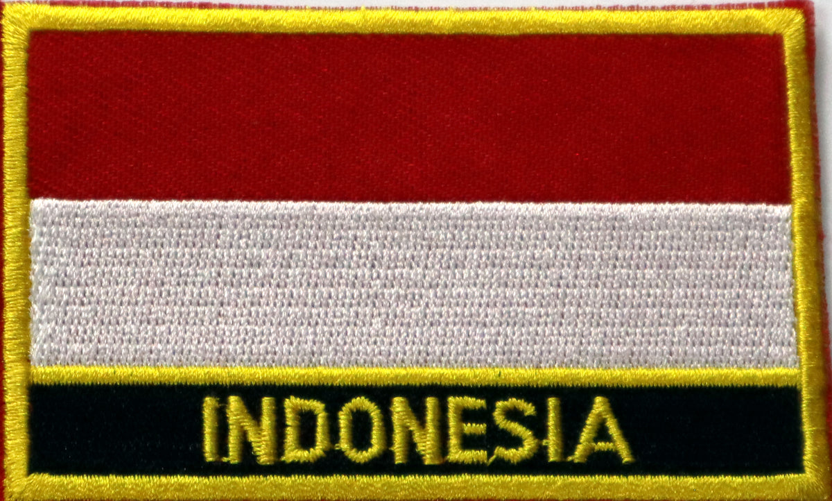 Indonesia Flag Iron On Patch. Great for attaching to your jackets, shirts, pants, jeans, hats. Size: 8x5cm