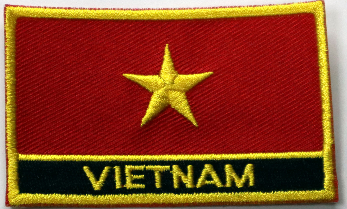 Vietnam Flag Iron On Patch. Great for attaching to your jackets, shirts, pants, jeans, hats. Size: 8x5cm