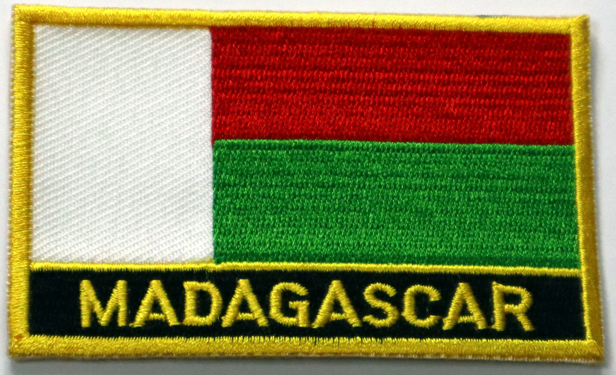 Madagascar Flag Iron On Patch. Great for attaching to your jackets, shirts, pants, jeans, hats. Size: 8x5cm