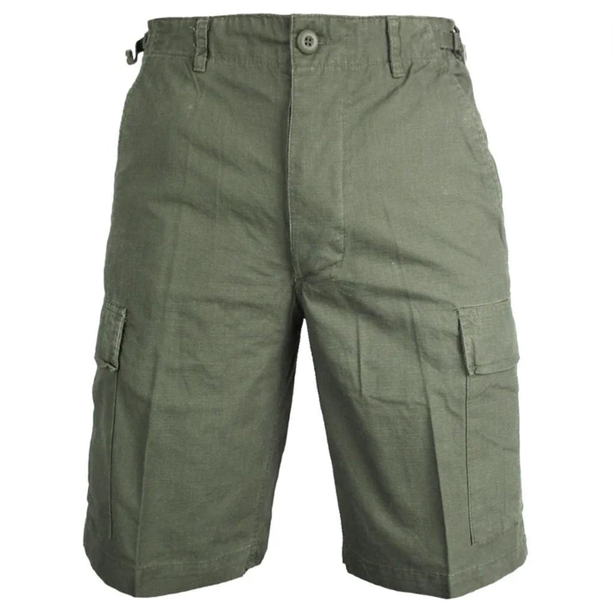 CARGO SHORTS with six pockets, four closed with button on the front and back and two open pockets on the side of the hips. These SHORTS are closed with a middle zipper and button. They are made of 35% cotton and 65% polyester, they also come with belt loops as well as coming in a range of sizes and colours. 35% cotton 65% polyester Zip and button close 4 closed pockets 2 open pockets www.moralepatches.com.au