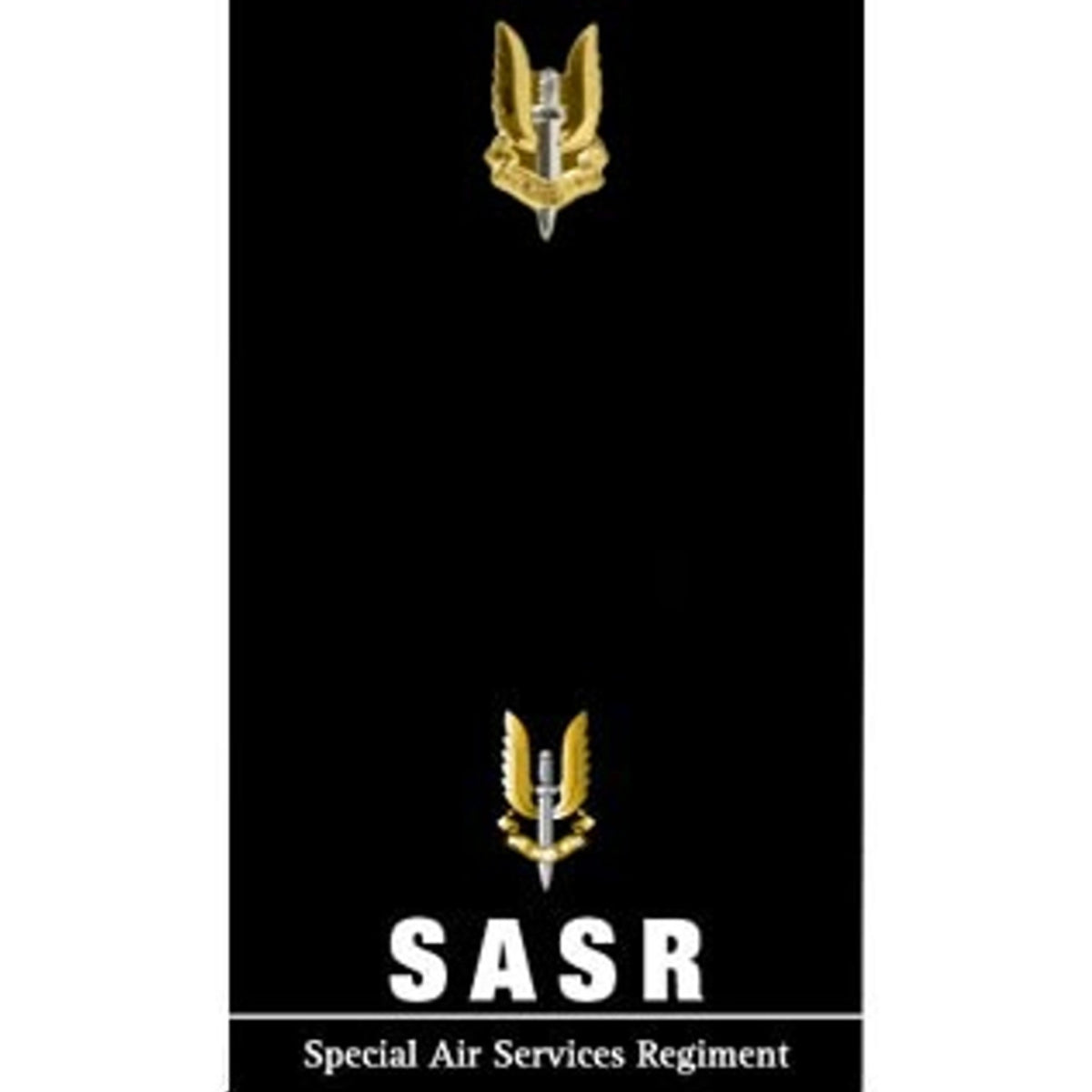 The Special Air Service Regiment (SASR) 20mm full-colour enamel lapel pin. Displayed on a presentation card. This beautiful gold-plated lapel pin will look great on both your jacket and your cap. Specifications: Material: Gold and silver-plated zinc alloy Colour: Gold, silver Size: 20mm www.moralepatches.com.au
