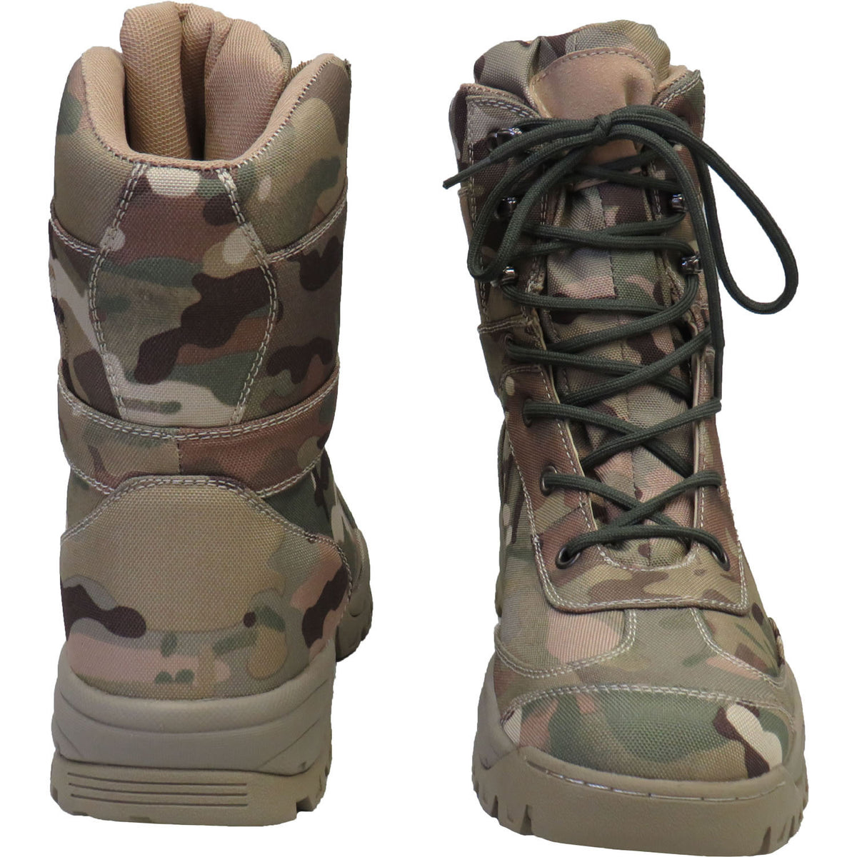 Featuring hard wearing, heavy duty nylon material with sewn in tongue, these boots are tough With KB-Tex breathable lining, steel shank foot bed construction, shock absorbent comfort sole, supportive per-moulded full length mid sole and rubber phylon outsole you will not even know you are wearing them at all Finished with webbingD and steel hook systems with round laces, these boots will survive even the toughest conditions.
