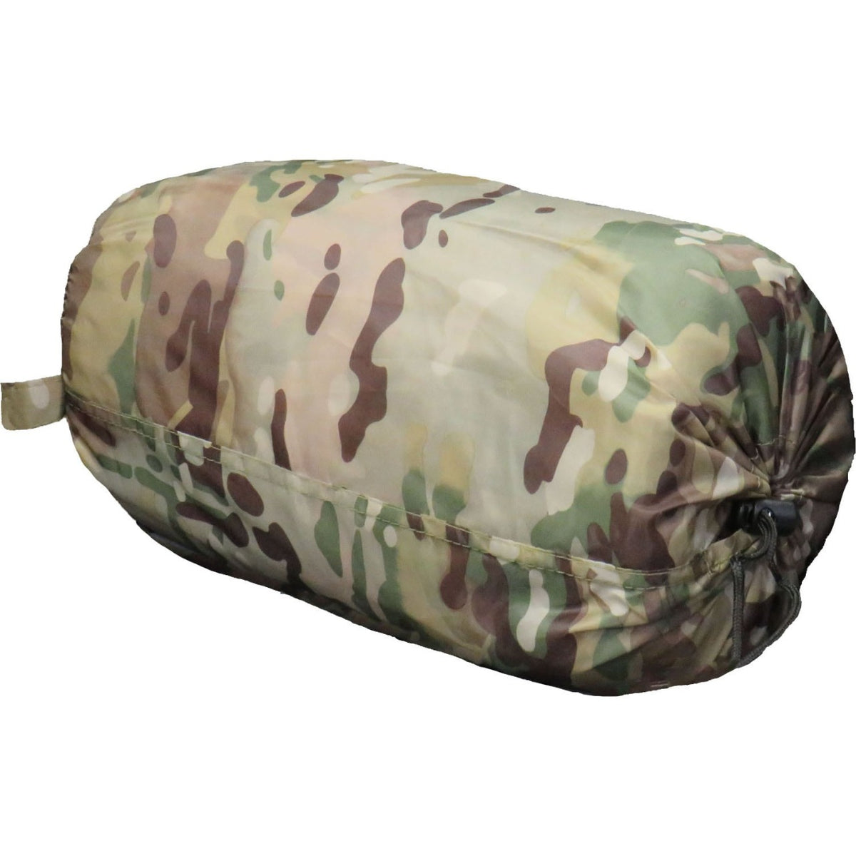 0 degree comfort rating Contoured hood 175gsm micro fibre fill 190T multicam polyester outer Soft touch 300T pongee polyester lining Full rectangular envelope design #5 zip with draft tube stopper Complimentary stuff sack Microfibre works off a reflective heat thermal process Dimensions: 180+30x75cm