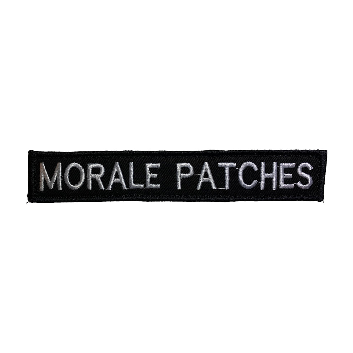 Name tag in black material, size is 2.5cm x 15cm, lettering is 1.5cm in height. All embroidery is done in upper case letters only as a FYI. These are great for cadets, police and other public service departments. Don't forget you can even add the velcro backing and use them on your field gear or even dog vests. Made on the Gold Coast, please support Australian made www.moralepatches.com.au