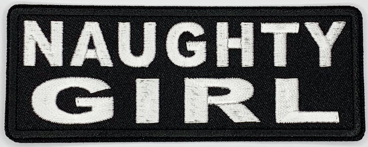 Naughty Girl Iron On Patch. Great for attaching to your jackets, shirts, pants, jeans, hats. Size: 10.4X4cm