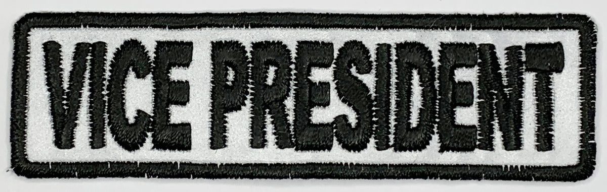 Vice President Iron On Patch Reflective. Great for attaching to your jackets, shirts, pants, jeans, hats. Size: 8.9x2.54cm