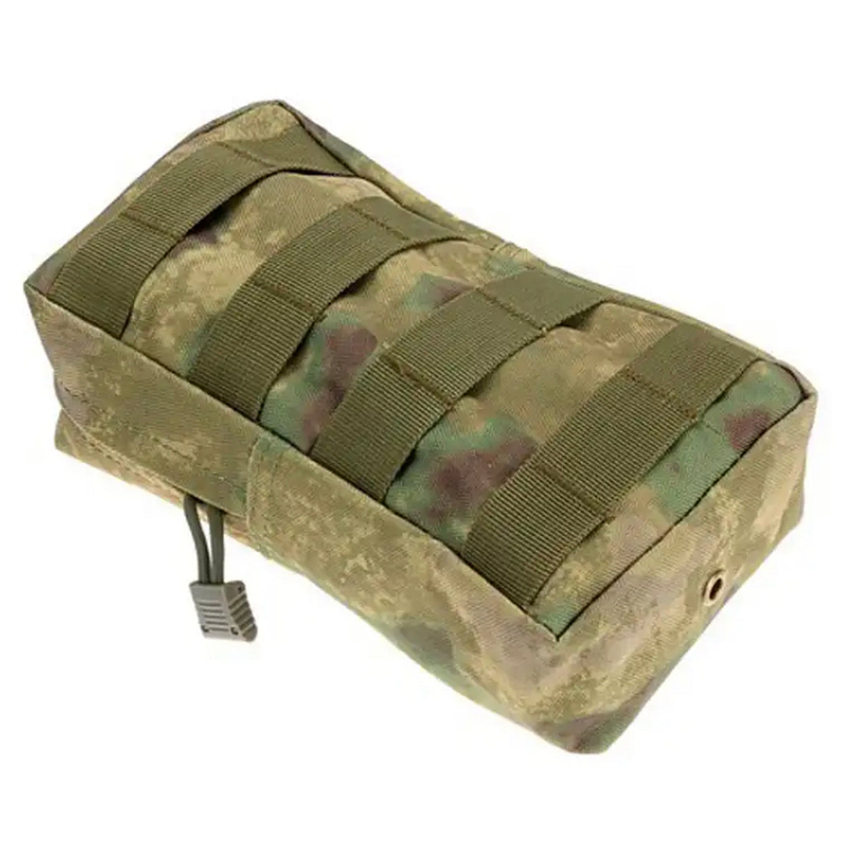 This is the perfect MOLLE pouch for attaching to your field gear, especially your webbing. It's great for holding small items such as your mobile phone, snacks, tourniquets, small notebooks and more. Main compartment with heavy duty zip Size: 21x11x5.5cm www.moralepatches.com.au