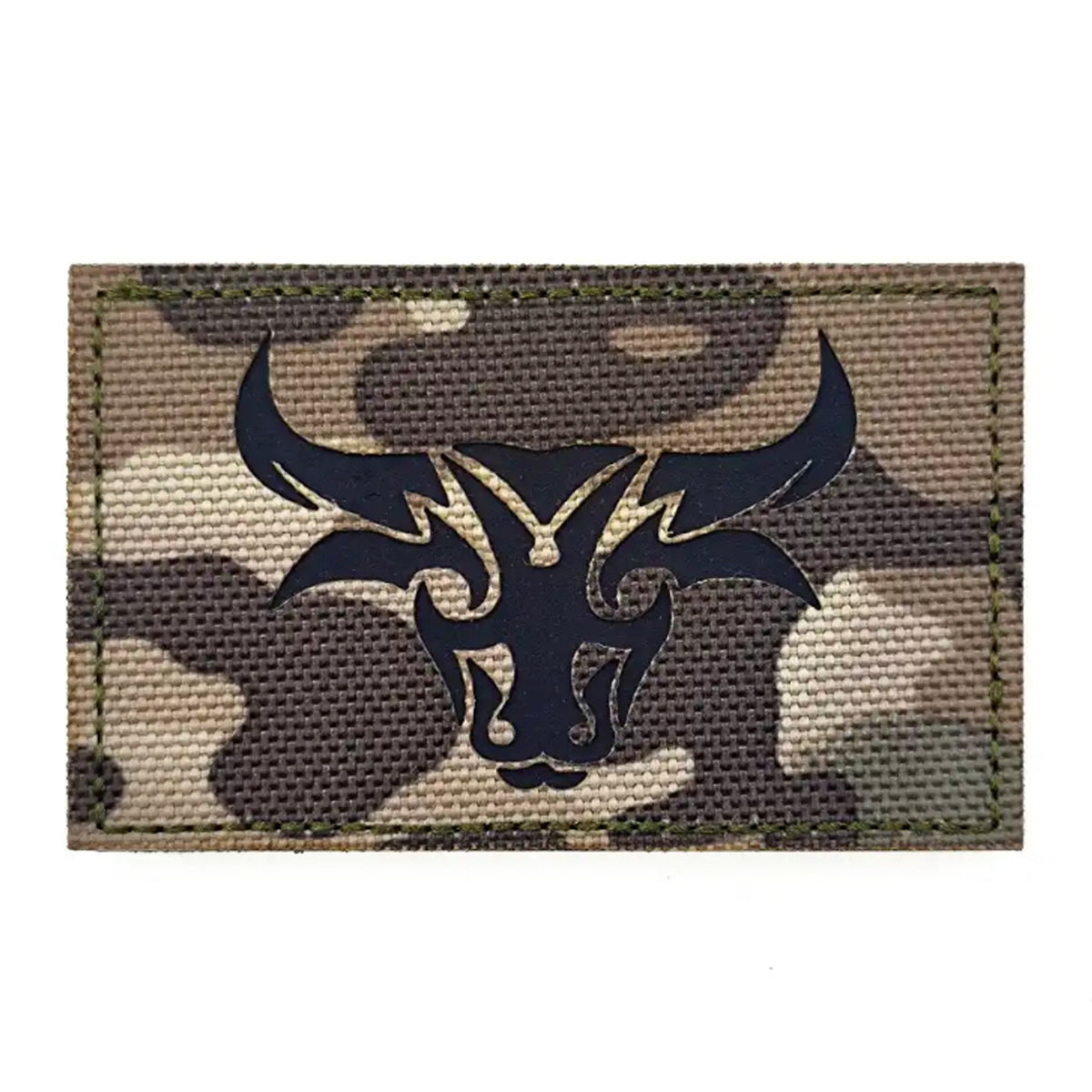 Bull Head Laser Cut Multicam Patch Hook & Loop. Size: 8x5cm HOOK AND LOOP BACKED PATCH(BOTH PROVIDED) www.moralepatches.com.au