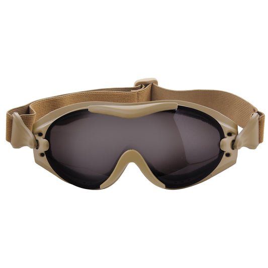 Rothco's SWAT Tec Single Lens Tactical Goggle offers the ultimate in eye protection for high-performance activities. Featuring a durable smoke grey poly-carbonate lens, these goggles are designed with both anti-scratch and anti-fog technology to ensure a clear line of sight, no matter the conditions. www.moralepatches.com.au