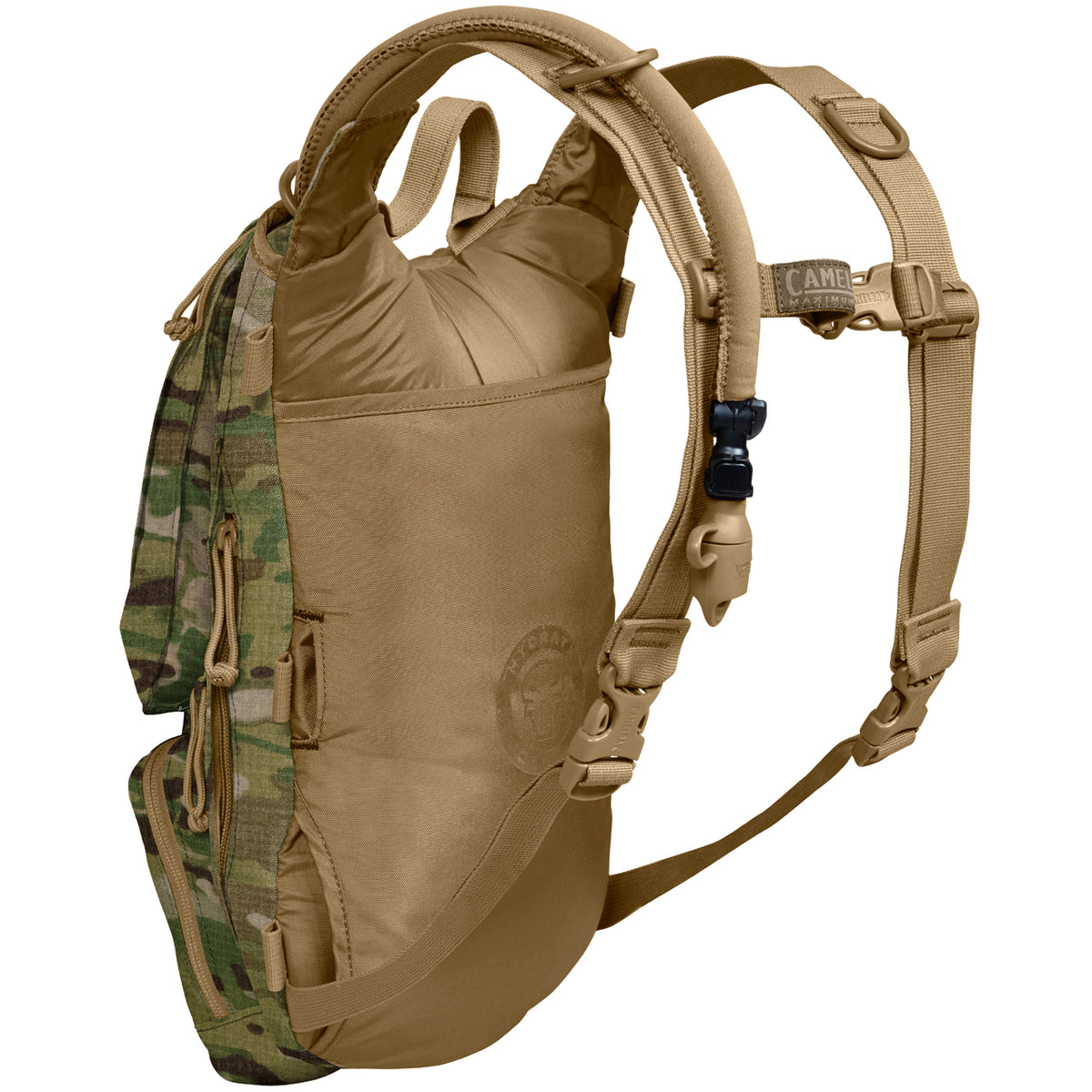 Perfect for shorter missions, the Ambush optimizes the area on a user's back with a wider platform, shorter torso length and reduced stack height. With external access to the 3L Mil Spec Crux Reservoir that provides 25% more water per sip, the Ambush is our largest hydration pack that includes external fill. www.moralepatches.com.au