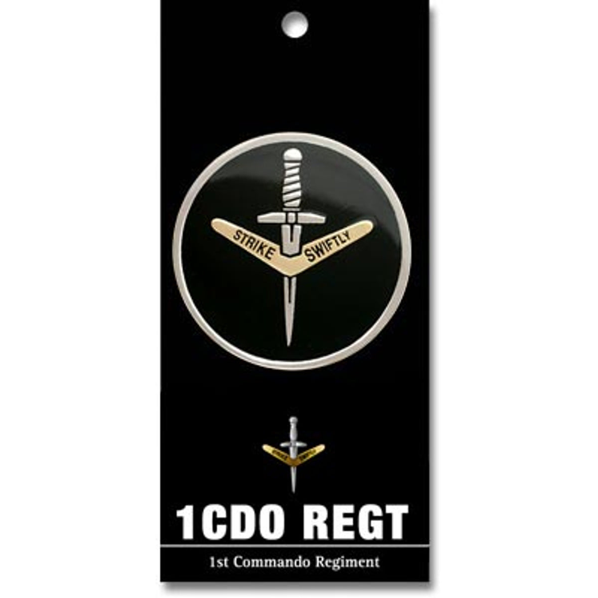 Flaunt the remarkable 1st Commando Regiment (1 CDO REGT) medallion to make an unforgettable impression! This 48mm full-colour enamel medallion is sure to grab attention, and just one glance will ignite conversation. Enjoy its remarkable detail and enjoy the admiration it will bring. www.moralepatches.com.au