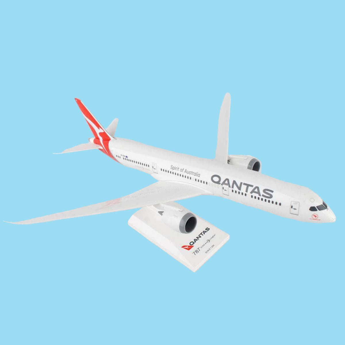 Celebrate Qantas's bold new direction with this elegant 1/200 scale B787-9 from Skymarks, featuring the airline's refreshed contemporary livery. Crafted with meticulous precision, this premium collectible honours the Dreamliner's revolutionary technology and efficiency while showcasing Qantas's commitment to modern aviation excellence. www.moralepatches.com.au