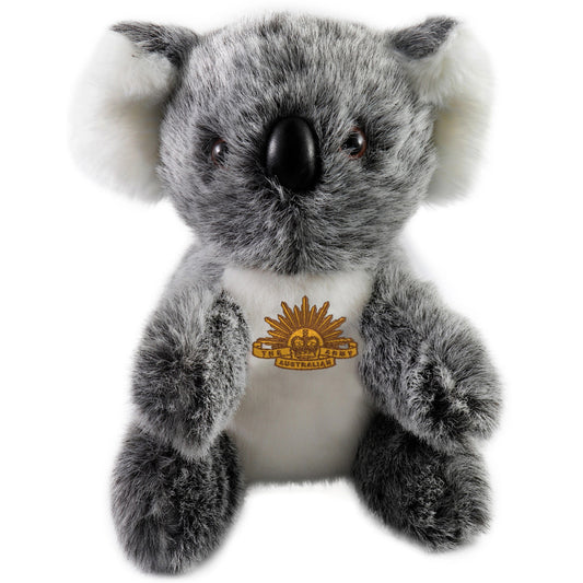 The Army Koala Bear is an adorable plush toy that serves as a heartwarming symbol of Australia's military pride. It is a cherished companion for our brave Army personnel and a delightful addition for collectors or families seeking comfort during deployments. www.moralepatches.com.au