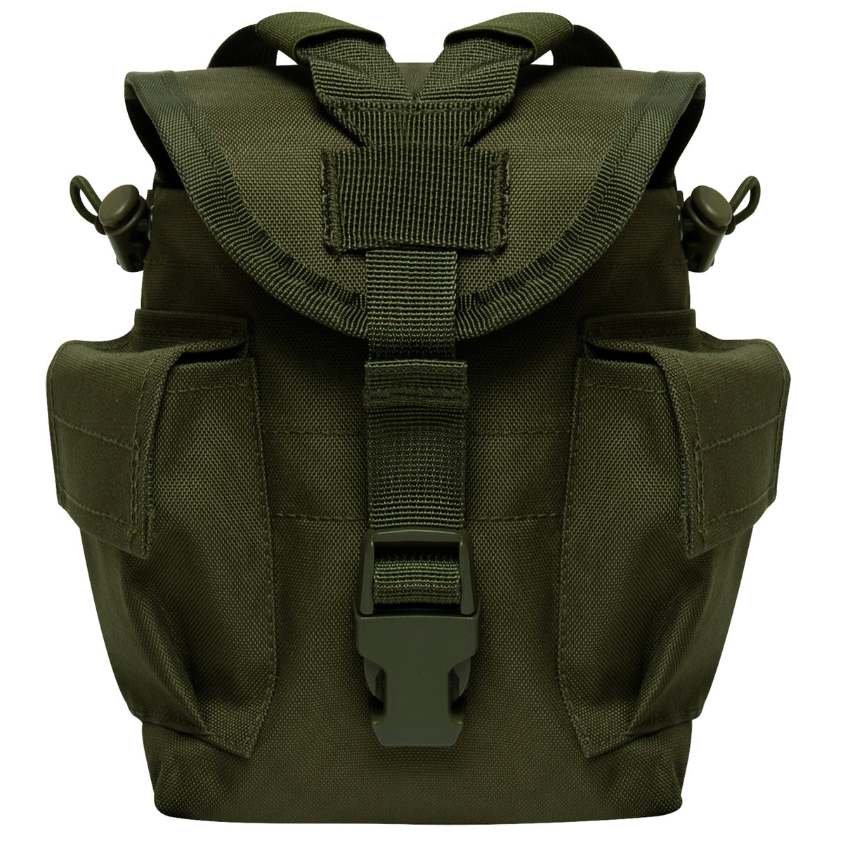 Designed For Storing A 1LT Canteen Canteen Nozzle Fits Perfectly Between The Webbing Of The Y-Strap To Secure Your Canteen While On-The-Go Quick-Release Buckle For Easy-Access Elastic Loop Located On The Y-Strap Secures Excess Webbing www.moralepatches.com.au