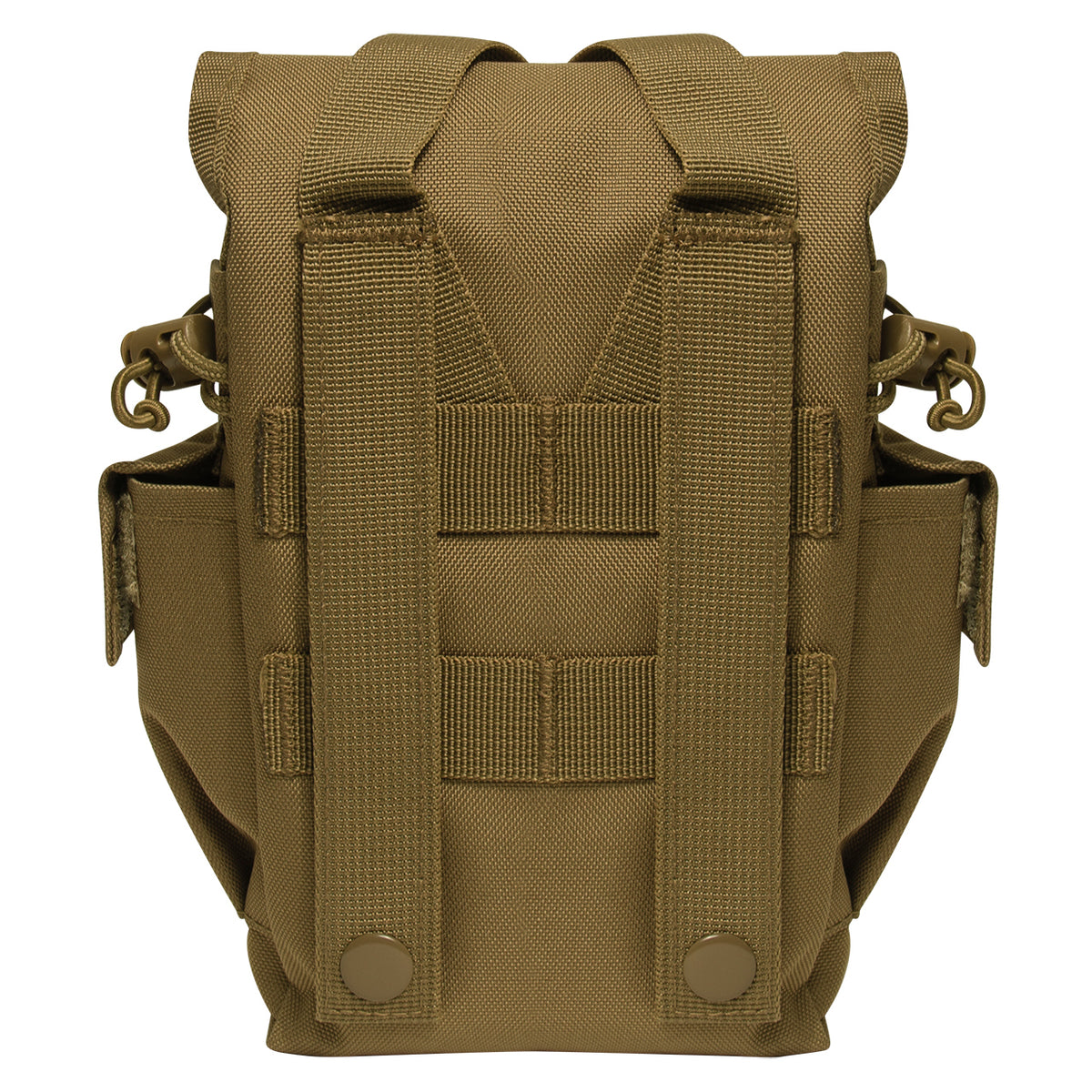 Designed For Storing A 1LT Canteen Canteen Nozzle Fits Perfectly Between The Webbing Of The Y-Strap To Secure Your Canteen While On-The-Go Quick-Release Buckle For Easy-Access Elastic Loop Located On The Y-Strap Secures Excess Webbing www.moralepatches.com.au