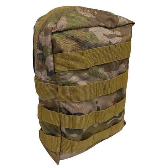 This rugged pouch can handle any challenge with 2LT SA canteen capacity and MOLLE capability. Press studs crafted from corrosion-resistant copper, plus drain holes in the base, make it an ideal companion for military, cadet, and outdoor activities. Its dimensions of 25x17x11cm give you ample storage! www.moralepatches.com.au