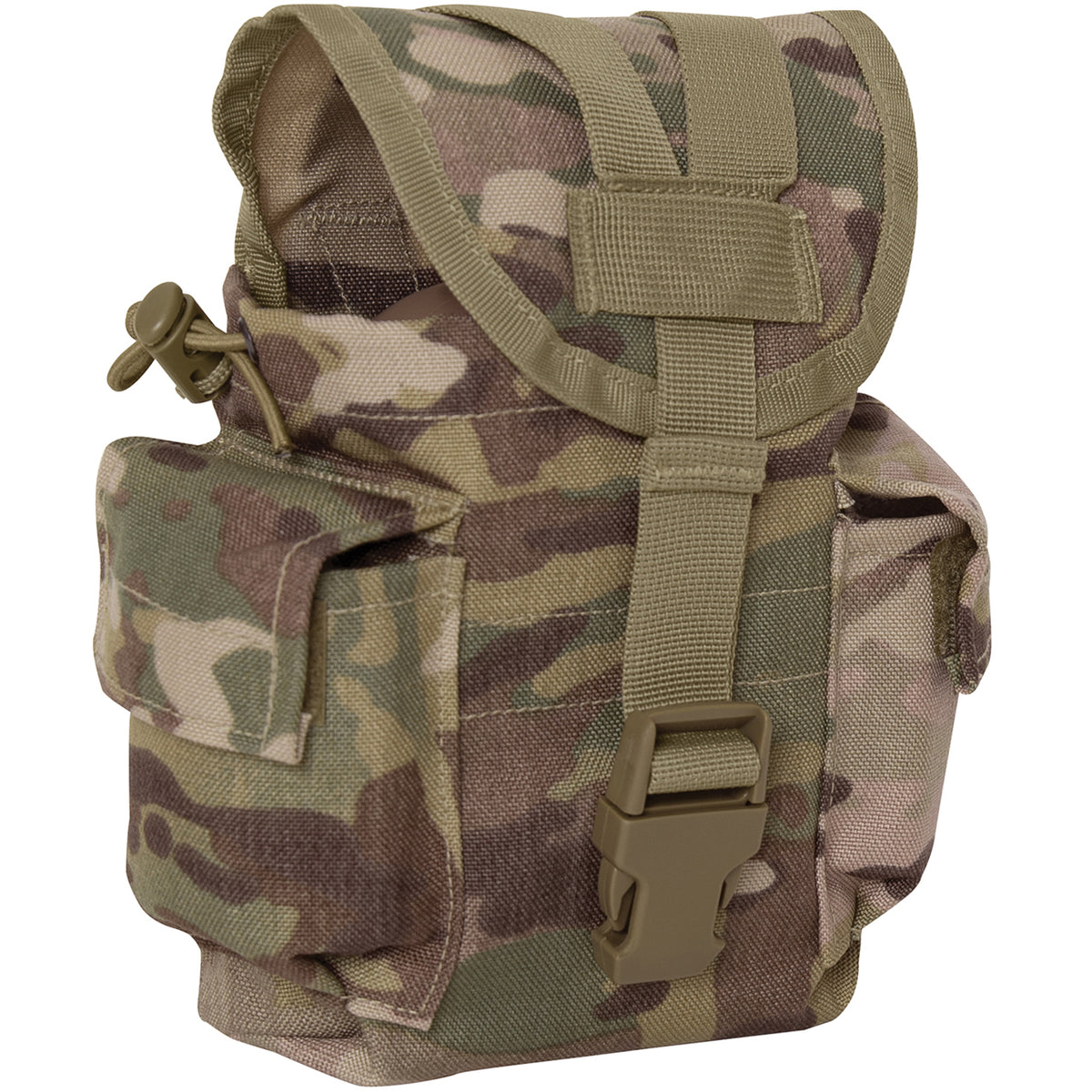 Designed For Storing A 1LT Canteen Canteen Nozzle Fits Perfectly Between The Webbing Of The Y-Strap To Secure Your Canteen While On-The-Go Quick-Release Buckle For Easy-Access Elastic Loop Located On The Y-Strap Secures Excess Webbing www.moralepatches.com.au