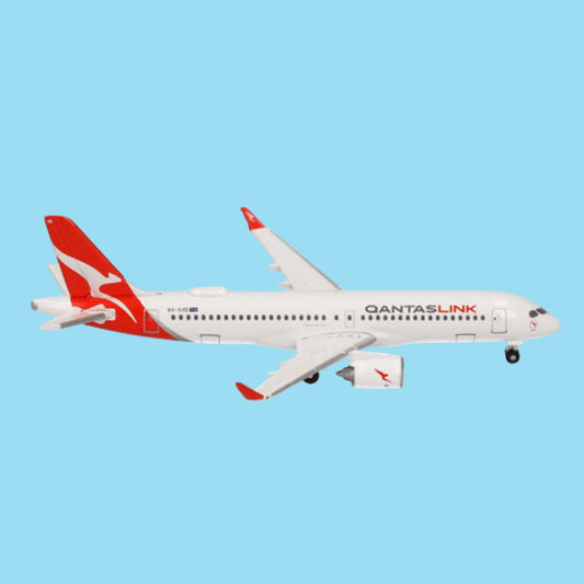Bring Australia's iconic wildlife to your aviation collection with this delightful 1/200 scale Airbus A220-300 from Herpa, showcasing QantasLink's charming "Koala" livery on aircraft VH-X4B. www.moralepatches.com.au