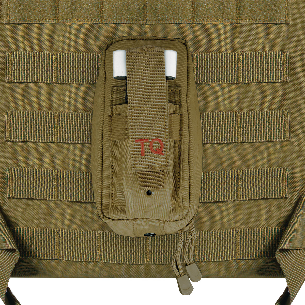 Fast Action First Aid Tourniquet Pouch is designed for rapid access to first-aid gear in situations where every second counts. The exterior pocket secures your tourniquet with a webbing flap featuring a hook and loop closure and elasticized polyester for a secure fit. The fast action pull tab allows easy one-handed access for self-use. www.moralepatches.com.au