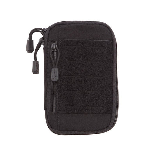 While mounted on a load bearing vest you can access your equipment easily through the top or unzip it fully for complete access and organising. It has a small zipped pocket on the side to keep your cards or smaller items separate and a Velcro loop and molle panel on the from to attach patches or small pouches. www.moralepatches.com.au