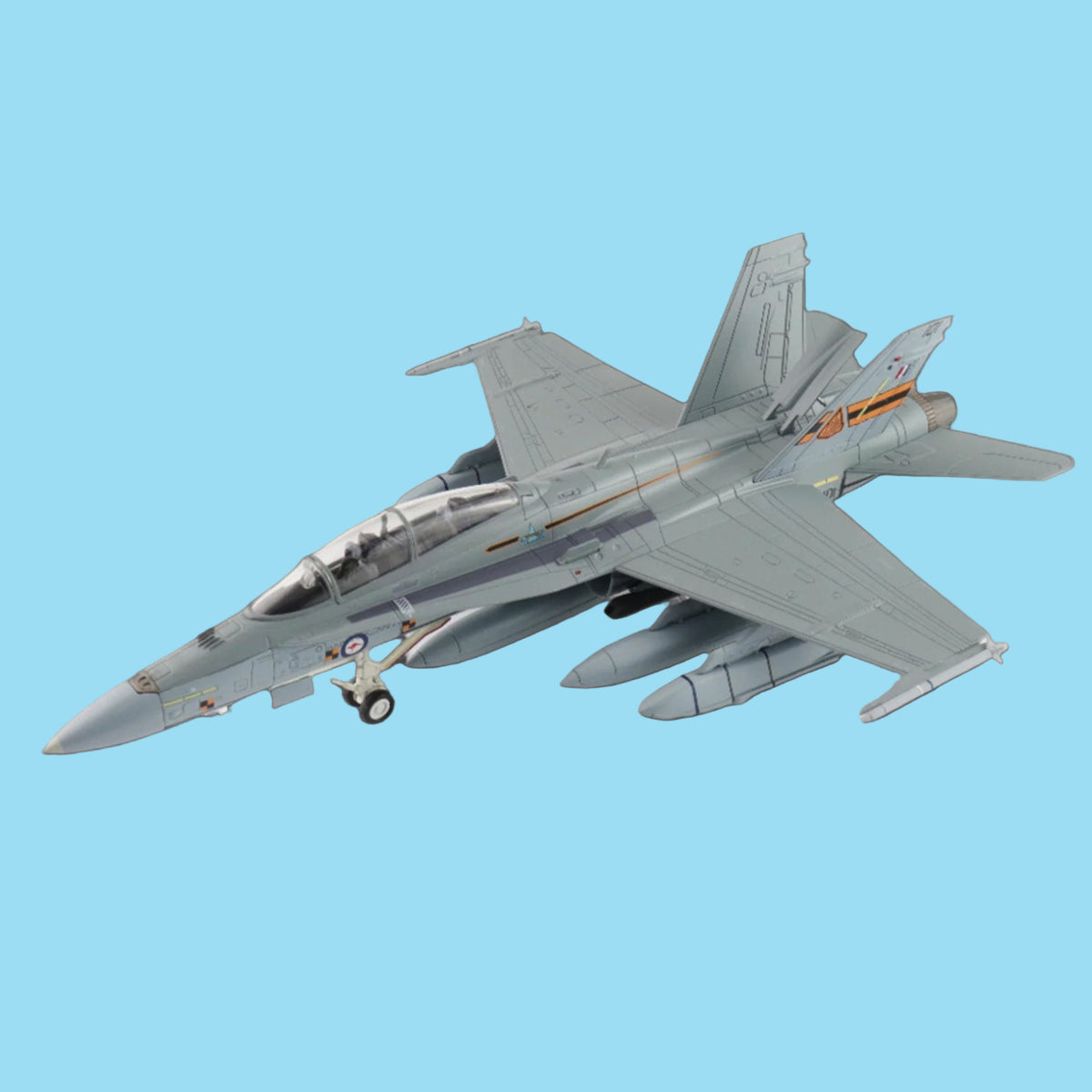 Dominate your display with this formidable 1/72 scale F/A-18B Hornet from Hobby Master, showcasing the legendary ARDU test aircraft A21-101 armed with two AGM-158 missiles. www.moralepatches.com.au