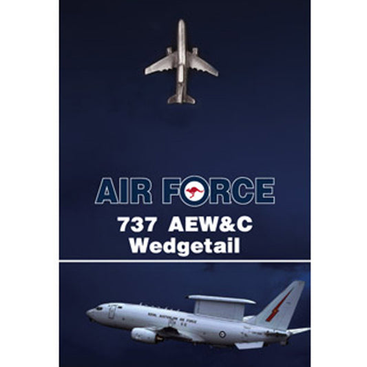 Get the quality 737 AW&C Wedgetail Lapel Pin in today. This 25mm nickel-plated lapel pin is a masterful 3D lapel pin, with a butterfly clasp on the back and comes on a presentation card. Own this fantastic lapel pin today. Specifications: Material: Nickel-plated Colour: Silver Size: 25mm