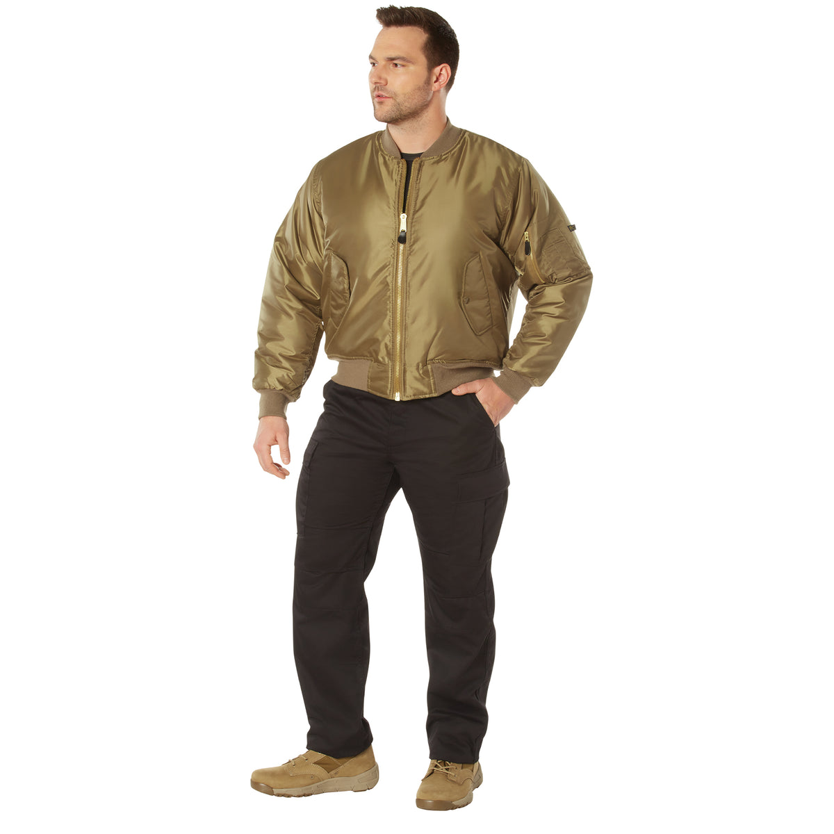 Combat the elements with our iconic MA-1 Flight Jacket, equipped with warm poly fiberfill for exceptional insulation, keeping you warm in cold conditions. The military-styled bomber jacket features a nylon water-repellent outer shell that provides protection from light rain and snow. www.moralepatches.com.au