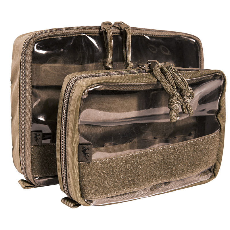 Organize your medical essentials with the Tasmanian Tiger Medic Pouch Set VL in Coyote Brown. This versatile two-piece system features transparent construction for quick identification of contents, paired with robust hook-and-loop attachment for seamless modular integration into your gear setup. www.moralepatches.com.au