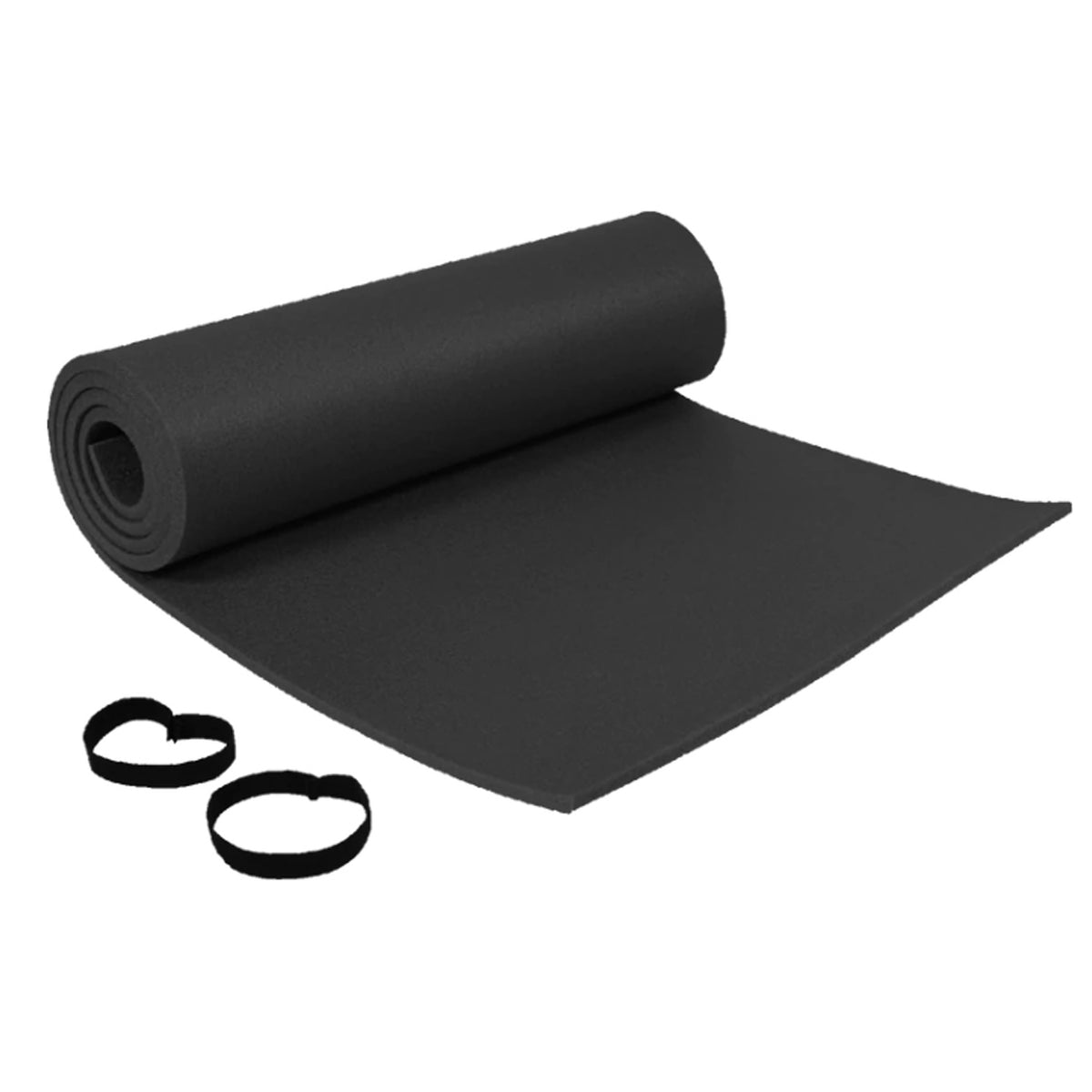 EVA closed cell foam material, meaning each cell is closed and independent from the next.  This assists in insulating from the ground.  Comes with elastic ties  Thickness: 8mm  Weight: 200g