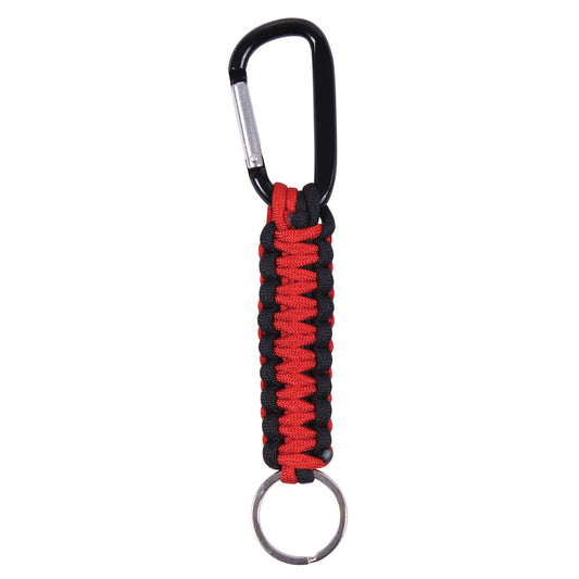Thin Red Line Paracord Keychain With Carabiner