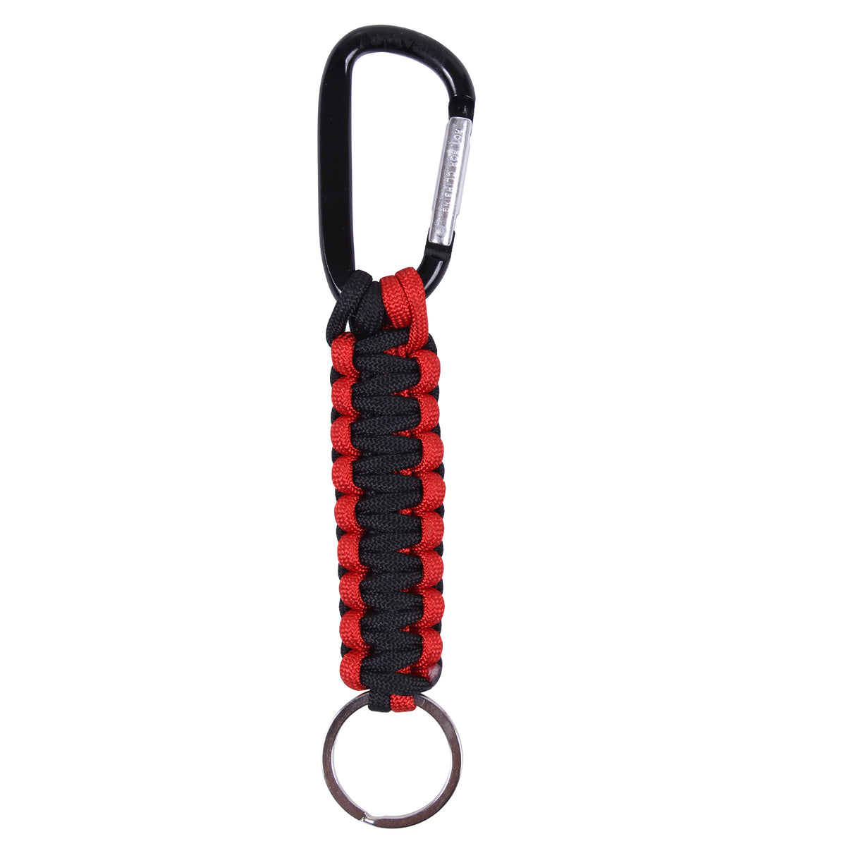 Thin Red Line Paracord Keychain With Carabiner