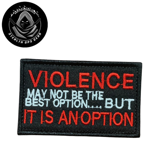 Unleash your creative side with the Violence Embroidery Patch Hook &amp; Loop. Measuring 8x5cm, this patch features a stunningly embroidered design and a secure hook &amp; loop backing. A must-have for collectors looking for high-quality additions to their collection. www.moralepatches.com.au