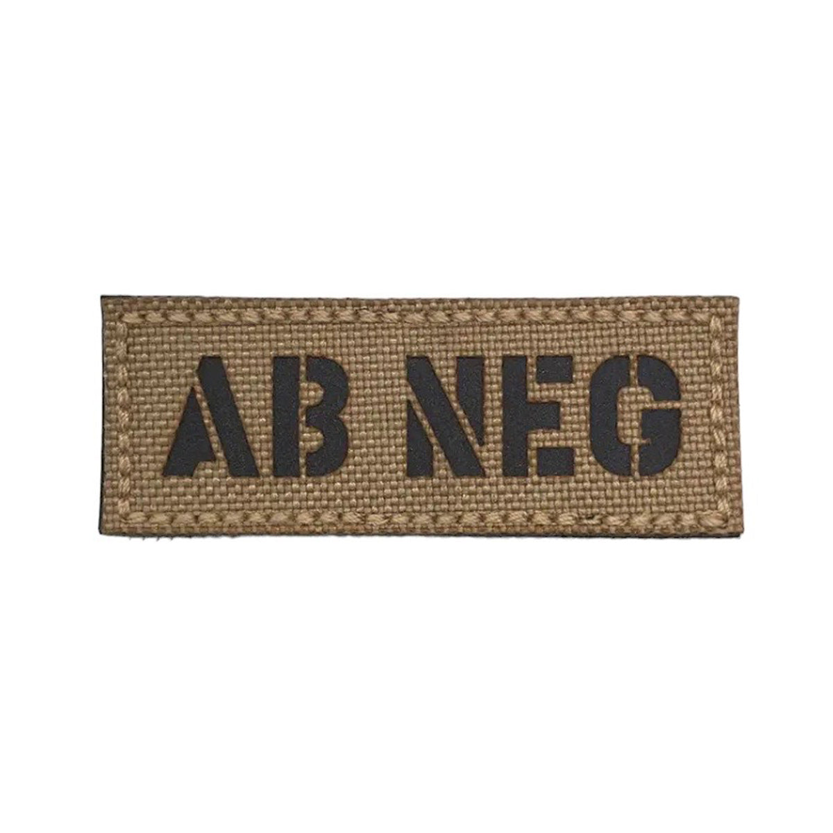 Blood Group Laser Cut Tan Patch Hook & Loop. Size: 6.5x2.5cm www.moralepatches.com.au