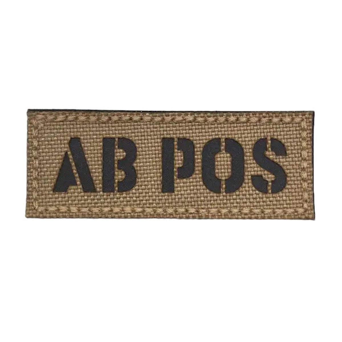 Blood Group Laser Cut Tan Patch Hook & Loop. Size: 6.5x2.5cm www.moralepatches.com.au